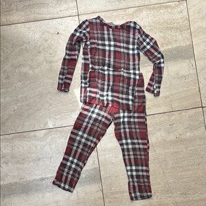 Posh Peanut Red and Black Pajama Set Classic Plaid Design